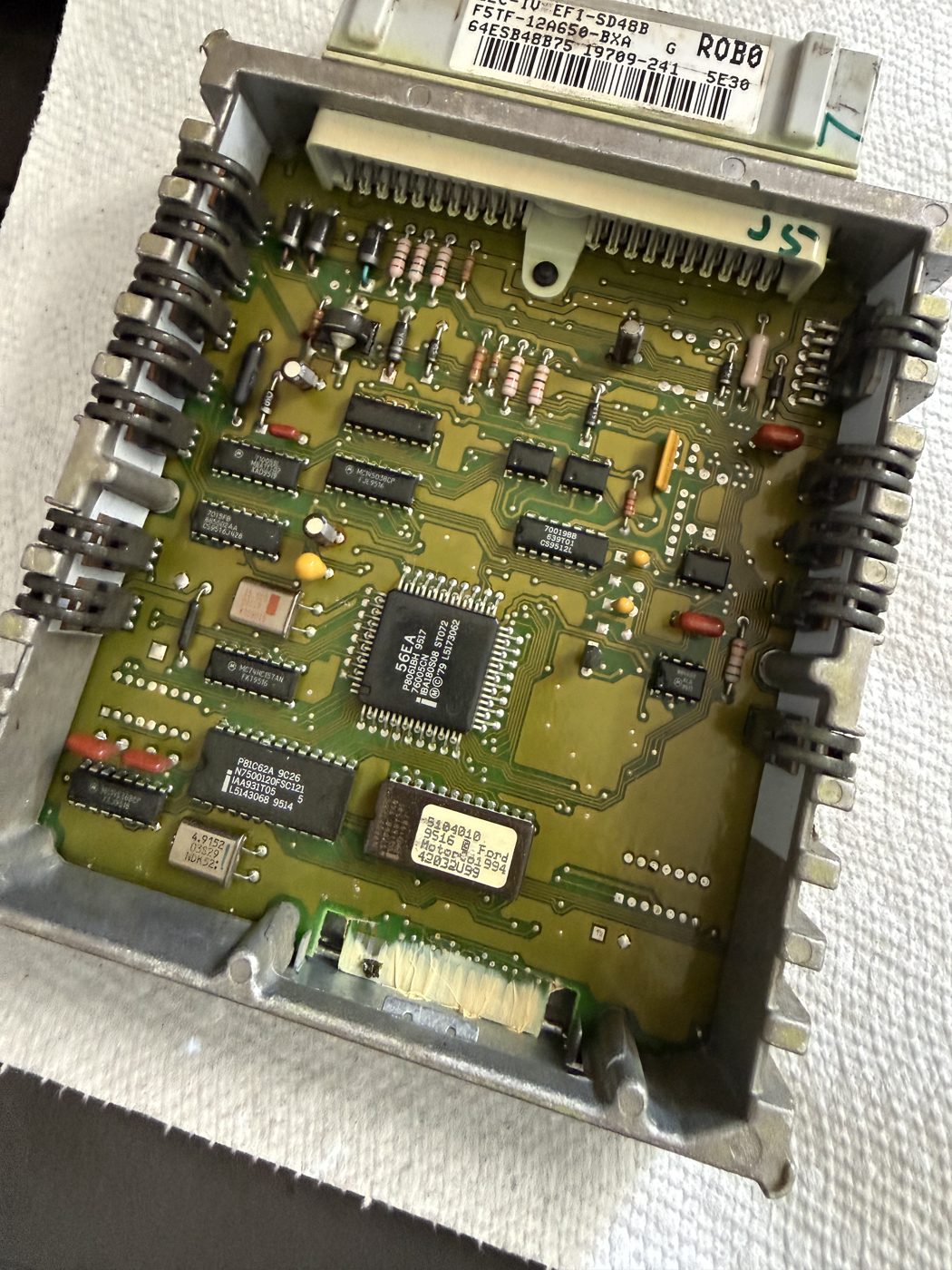 The EEC-IV circuit board removed from its case